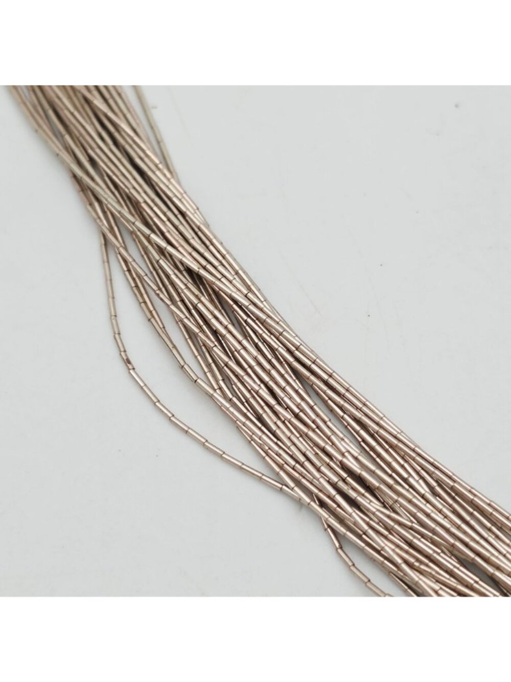 30” Old Carlisle Native American Liquid Sterling Silver 30 Strand Necklace Cones - Picture 9 of 13